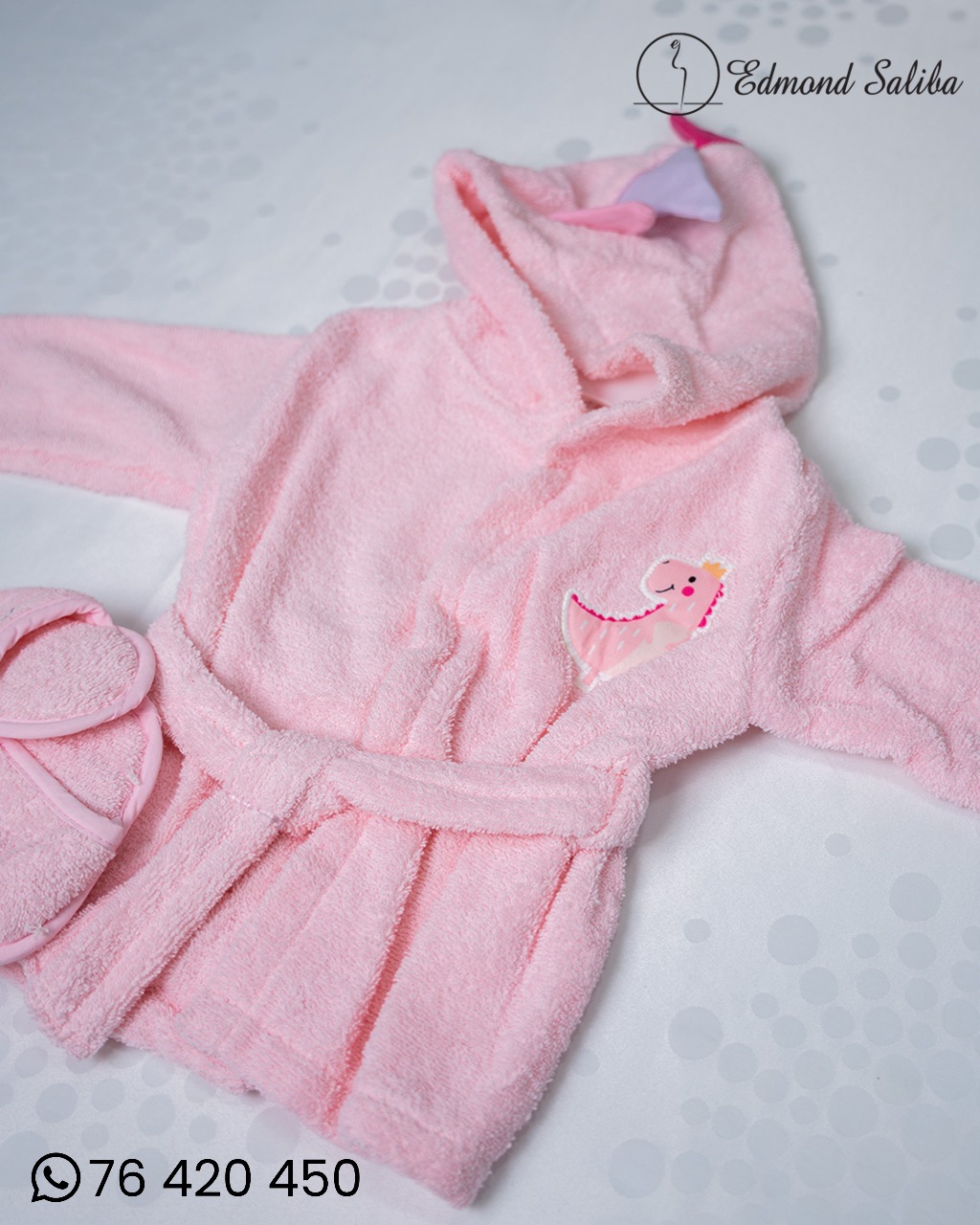 Baby Bathrobe pink with slippers