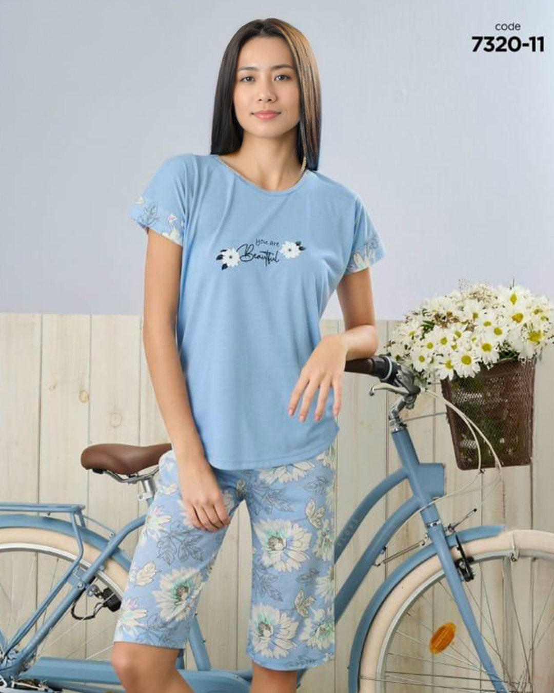 Pyjama pantacour flower 7320-11