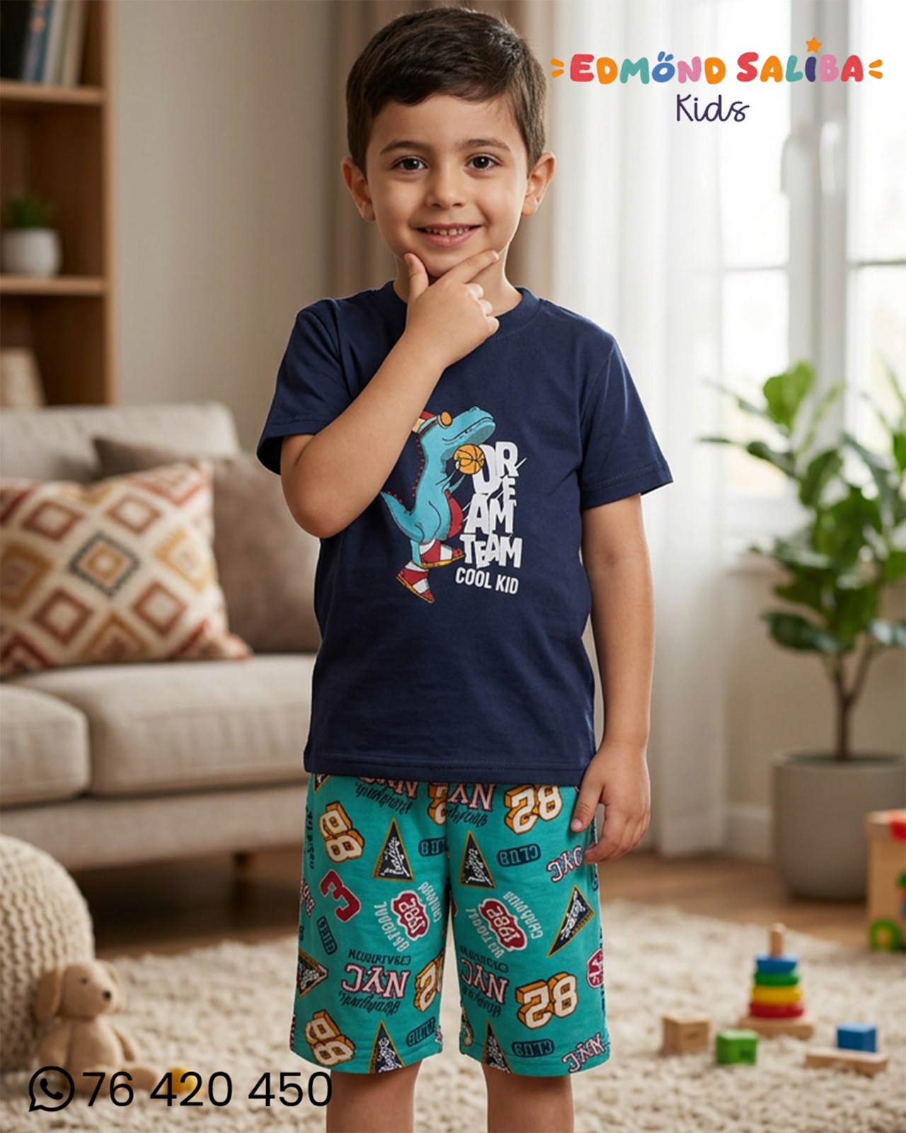 Pyjama kids dino navy