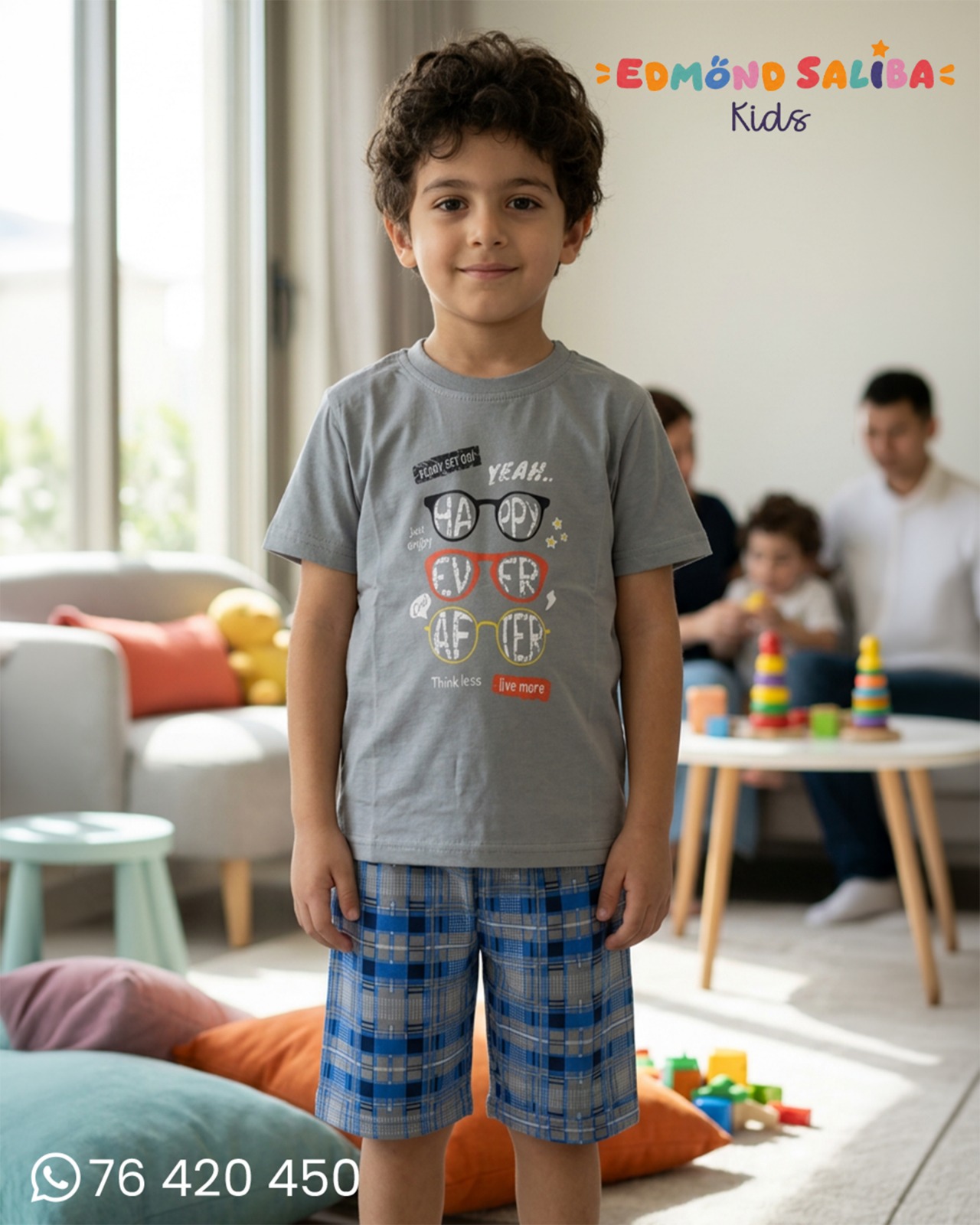 Pijama short kids glasses design