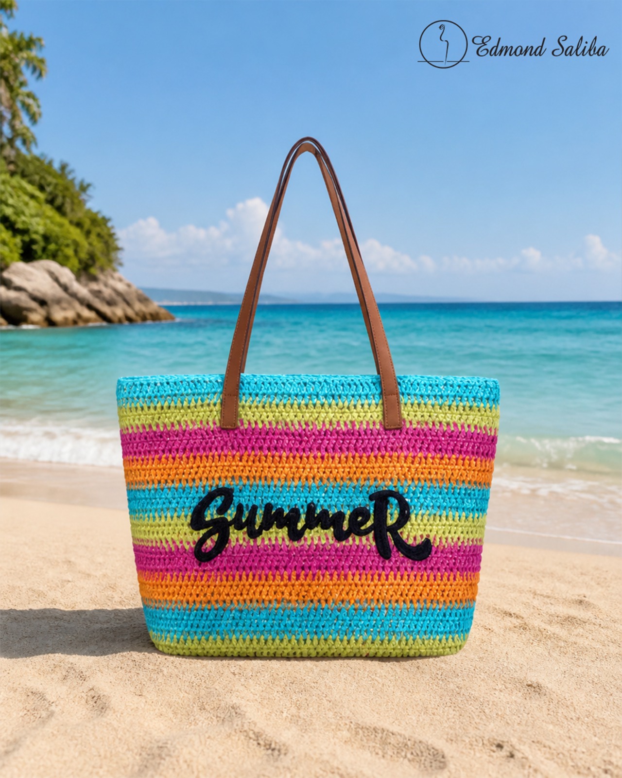 Beach bag straw summer