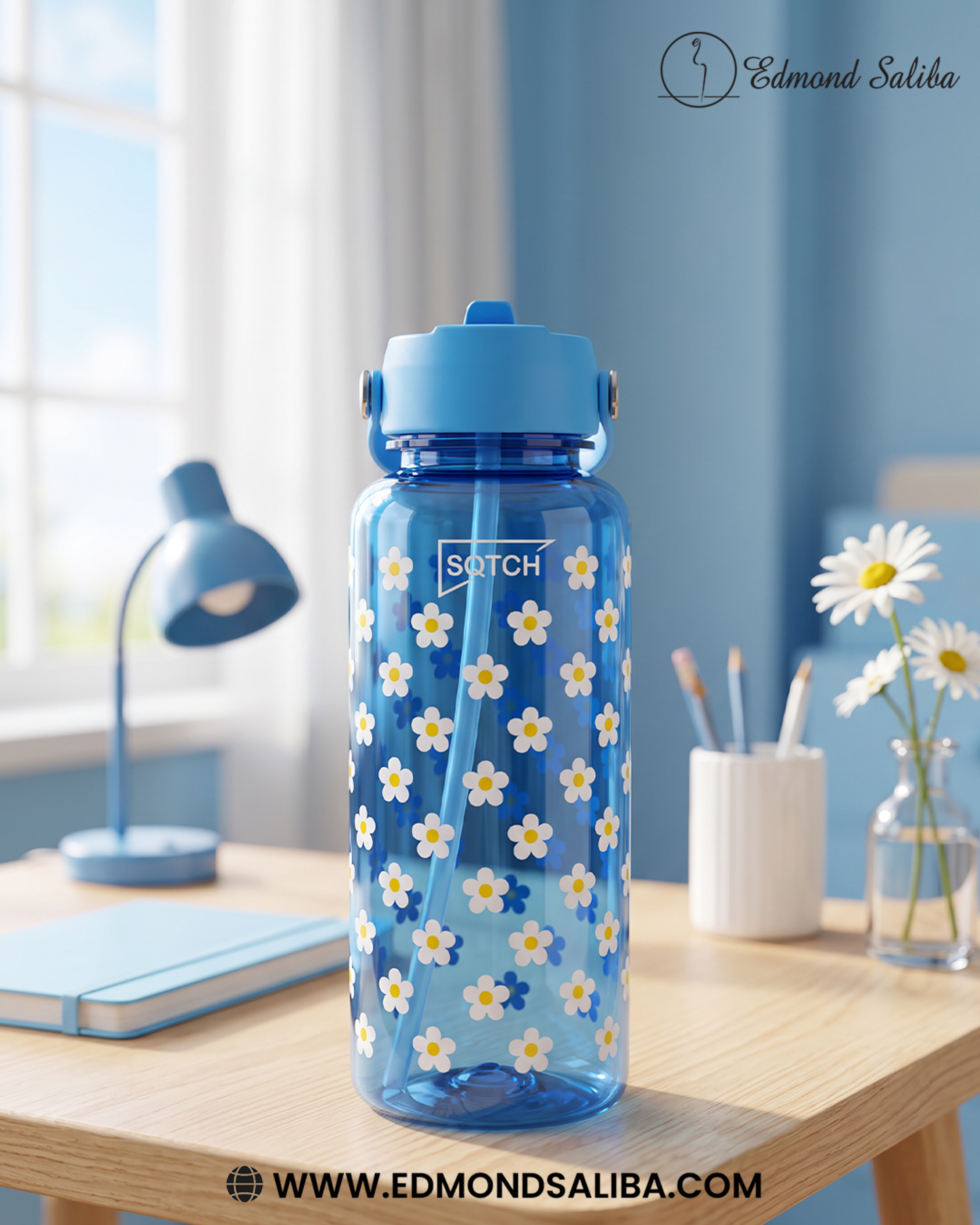 SQTCH water bottle flowers